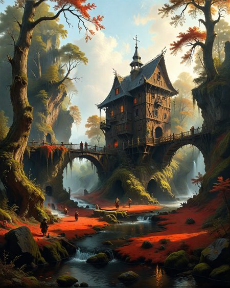 Andreas Achenbach (Nordic realism), Cypress swamp with still black waters, pilgrims, watermill with sluice gates,red squirrel caching.Lava-circuit petroglyphs describing magma-based mathematics,
artstation, trending on artstation, highly detailed fantasy art, stocking, intricate, elegant, highly detailed, centered, digital painting, concept art, smooth, sharp focus,
<lora:tbh124-sdxl:0.15> style of Jean-Antoine Watteau,
<lora:tbh112-sdxl:0.15> style of Gregory Fromenteau
<lora:add-detail-xl:0.7>
<lora:Flux-XL_Scenery:0.15> flux-scenery,
<lora:Flux-style-xl-lora:0.15> flux-style
<lora:1dkXLP:0.15> 1dk,
<lora:urotatoXL10a:0.15> ur0tat0xl10a,
<lora:extremely_detailed:0.7> extremely detailed, Baroque art style, dynamic composition, dramatic lighting, rich colors, intricate details, professional-grade execution, captures the grandeur and theatricality of the Baroque period