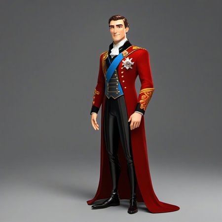 male character standing Noble, regal, castle, lineage, wealth, authority, aristocratic, privileged, etiquette, influential, refined.  <lora:STYLIZARD_v1:0.95>