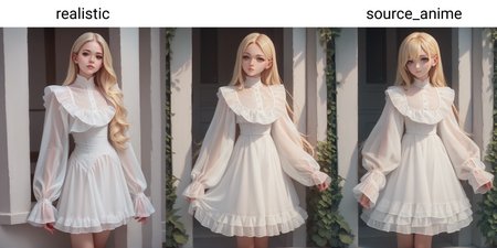 score_9, score_8_up, score_7_up, score_6_up, <lora:cutesy_dress_v0.2-pony:1> 
1girl, blonde hair, long hair, 
white dress, frilled dress, sleeves past wrists, see-through, looking at viewer, realistic,