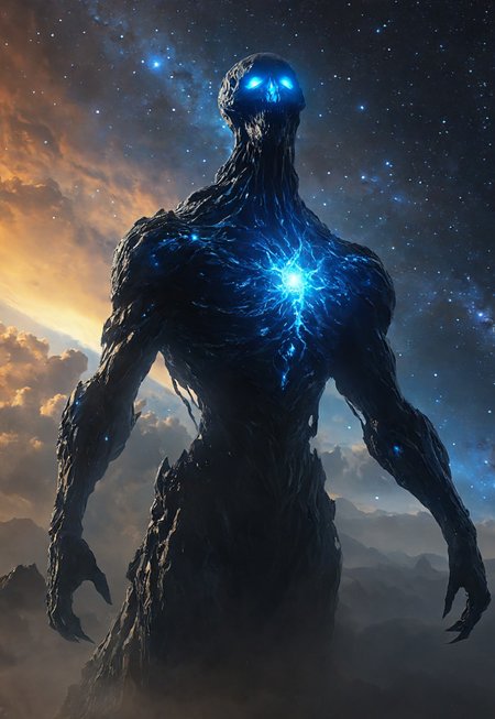 the most horrifying image ever made, cosmic entity, by alexandre calame
 (8k uhd:1,4)
 <lora:add-detail-xl:1>
 <lora:Dynamic Poses:1>
