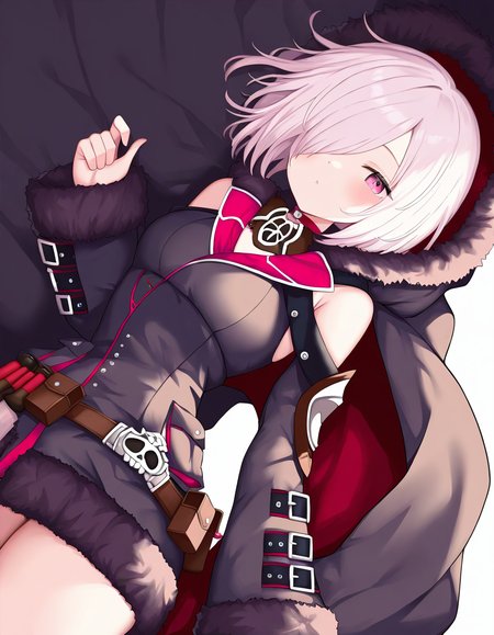 wizardess of oz,1girl,solo,looking at viewer,simple background,white background,cowboy shot,<lora:wizardess of oz-000012:0.8>,(hood down:1.2),alternate costume,, masterpiece, best quality, very aesthetic, absurdres,newest, incredibly absurdres,