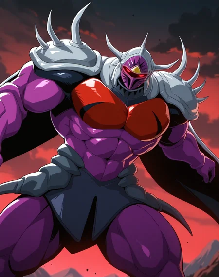 <lora:Lanacuras_(Shinzo)_(Illustrious)_(AD):1> Lanacuras, muscular, Shinzo, 
exterior, vivid anime dark sky with black clouds, mountains, nature, end of the world background, red and green clouds in the sky, fighting, 
dynamic action, dutch angle, cowboy shot, detailed face, detailed eyes, glowing red eyes, 
hyper muscular, end boss, large wide rounded protruding pecs, bulging muscles, large rounded muscular shoulders, large biceps, large thighs, abs, red pecs, perfect hands, peak physical conditioning, pinnacle of manly perfection, perfect physique, veiny muscles, commanding oppressive presence, 
BREAK: very awe, aesthetically pleasing, masterpiece, best quality, amazing quality, very aesthetic, perfect depth of field shot, 
BREAK: lazympos, lazypos (2),