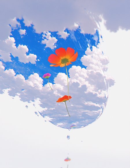 masterpiece, best quality, 32k, high resolution, absurdres, HD32k, masterpiece, high detail, extremely detailed, detailed linework, dynamic composition, (realistic), flat color,
still life, [[land scape]],
isolated, chromatic aberration, rainbow poppy , white theme , limited palette, tenebrism, close up, depth of field,
symmetric clouds, from below, reflection, poppies on water,
0__11Xx_illu, bW9t, fl4t,
<lora:96YOTTEA-WAI:0.6>
<lora:Dramatic Lighting Slider:1.6>
<lora:0__11Xx:0.4>
<lora:fl4t:0.4>
<lora:MomoSweetSpaceILL:0.4>