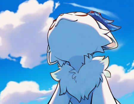 (masterpiece, best quality:1.1), fantasy kinoko, <lora:N11_KinokoV2_22_1206:0.7>, sky, cloud, solo, from below