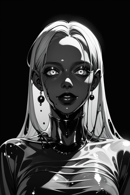 score_9, score_8_up, score_7_up, score_6_up, score_5_up, score_4_up, <lora:GRIM_v1:1>  greyscale, monochrome, limited palette, horror (theme), eldritch abomination, chaotic, silhouette,, <lora:K040790P:0.8> 040790P, woman, 24 years old, <lora:Breast Slider - Pony_alpha1.0_rank4_noxattn_last:0.3>, <lora:wizardslimev15-t:1> wizardslimus, slime skin, transparent head, transparent body, transparent hair, transparent face, transparent, slime girl