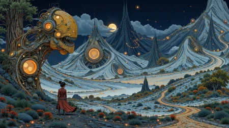 a cyberpunk space colony beautiful  landscape, day, woman, very intricate, very detailed, sharp, bright, colorful, <lora:Hand v2:0.5> <lora:Anti-Blur:1><lora:Insane Detail Slider:0.25>  <lora:flux.1_lora_flyway_Epic-detail_v2:0.3> <lora:fluxenhancer:0.25> <lora:Blue_Future:1>