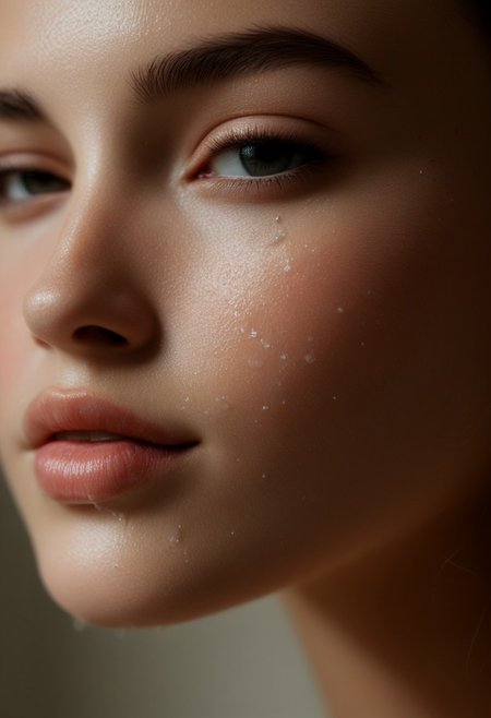 Up close, observe several cold white Russian with beautiful faces. Milk flows down their cheeks and his lips. with cinematic lighting, ultra clear and detailed facial features. Close up shots have photo quality and high resolution. Facial makeup, healthy lip color. We can clearly see the upper body of the model