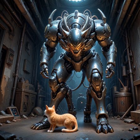,(cat:1.2), masterpiece, best quality, newest, absurdres, highres, safe,,
,,  qu4ntum
., 
Combining mechanical sophistication with artistic rebellion, transforming mundane objects into quantum wonders
