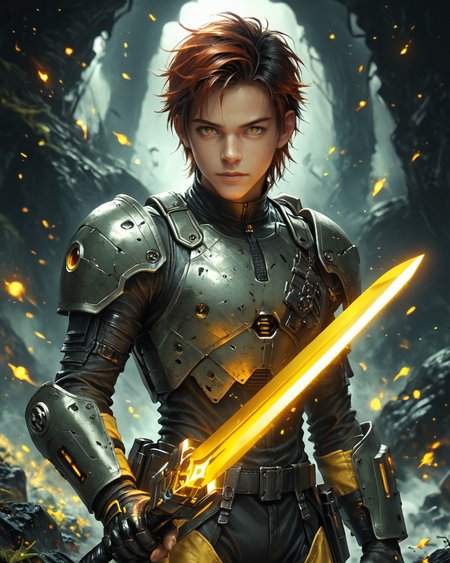score_9, score_8_up, score_7_up, intricate details, rating_questionable, fantasy setting,
<lora:homri52:1>,
<lora:Plasma_Sword:1>,
1boy(human, young man, japanese, black hair, auburn eyes, science fiction, mercenary, carbon fiber armor, holding a plasma sword, glowing yellow Plasma Sword, crackling yellow energy around the sword, solo, cowboy shot), alien battlefield, craters, trenches, detailed background, depth of field, 
highres,
<lora:ral-chrosc-clr:0.5>, ral-chrosc-clr,
<lora:Expressive_H:0.5>
<lora:xl_more_art-full_v1:0.3>,
<lora:add-detail-xl:0.3>,