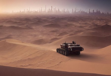 desert, close-up, heavy machinery, heavy equipment, sharp focus, futuristic, <lora:Cbebop-background:1.5>, high quality, high resolution, art by Cain Kuga, night, breathtaking scenary,  high-tech,  cyberpunk, volumetric lighting, (long exposure:1.5), dusty, gloomy,