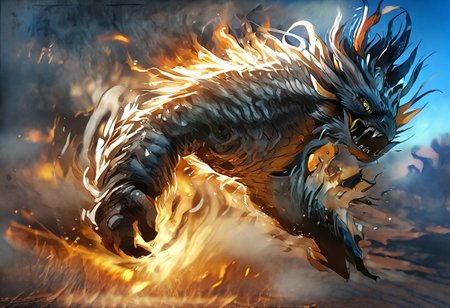 ((solo)),dougi,(fire elemental,Air Elemental,earthshakerpdxl, KassPXL,male, dragon), strong body,roaring, flying, surrounded by fire and smoke, mirages, Kalahari desert, oasis, blurry figures, noon, bright sun, wind