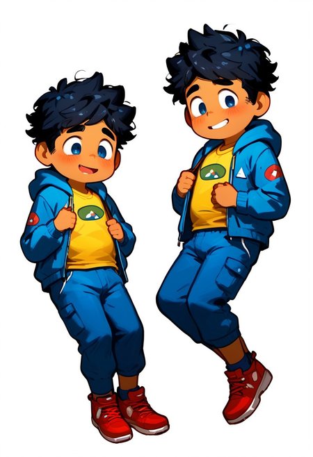score_9, score_8_up, score_8, ((high_quality)), ((Super_Detailed)),  1boy,(max (camp camp),:1.2) solo, hood, blue hoodie,chubby, yellow shirt, blue pants, red shoes, (curly black hair,:1.2) dark skin ,cute, chibi, small body, cartoony, cartoon style, (by ardidon:1.2),max ((Super_Detailed)),camp background, cartoony, cartoon style, (by ardidon:1.2),max, dynamic angle, side view, view from the side, full body, excited face, fear face, blushing, digital art, c4toony style, lying, multiple views, masturbation, pixar style, c4toony style