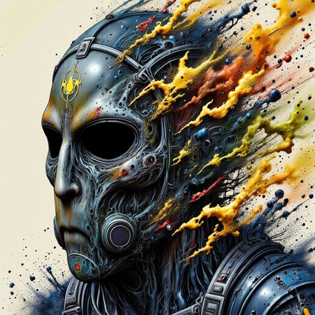 Zombie soldier wearing a biohazard gas mask, black and gold filigree, navy and gold vapor swirls, details in details