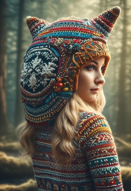 ChristmasSweater, world, forest, river, model, beautiful colours