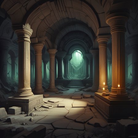 score_9, score_8_up, score_7_up, score_6_up, score_5_up, score_4_up, zPDXL2,source_anime,rating_questionable, <lora:Tomb__Catacomb:0.8> t0.8mb, indoors, pillar, candle, ruins, bones,