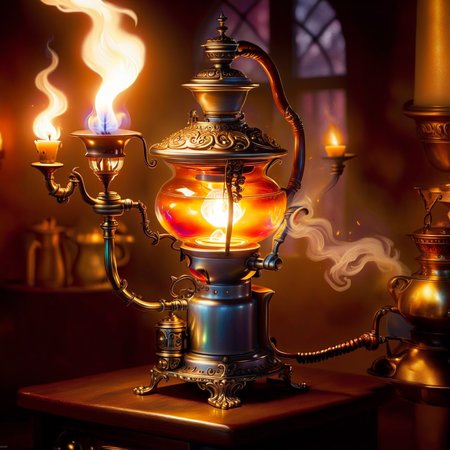 <lora:TechPunkAIv2Pruned:.9> GasLightFantasyAI  coffee machine (Highly detailed, amazing fantasy setting), (Shiny Impressive lighting), (Colorful, Ultra Realistic, High quality, Highly detailed, Sharp focus, 8K UHD, Art photography), (trending on artstation)