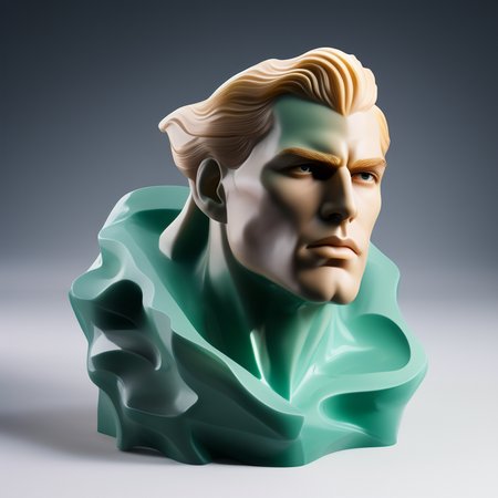 FloralMarble statue of (gigachad:0.6), art by FloralMarble