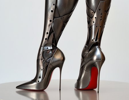 	iron sokate high heels
metal leg, iron skin
