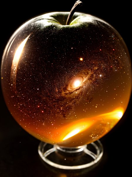 The universe inside a transparent apple, milky way, epiCPhoto