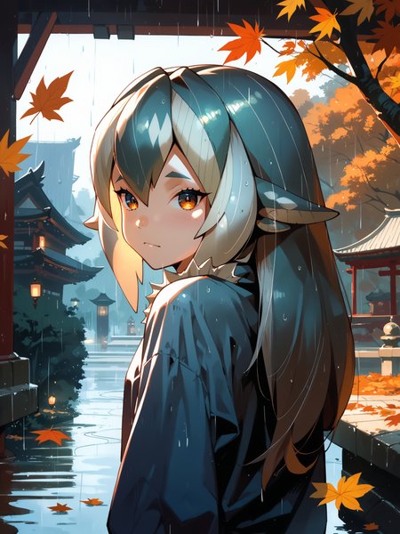 (, solo:1.1) <lora:happy_tentacle-paisci-v0.1-000028:1>, ht_paisci, (petite:1.2), <lora:Shed_The_Skin's StS_age_slider_v1_initial_release:-1.2> ( :1.1) ( , , ( :1.2) , , looking back :1.1) , outdoors, vegetation, ( :1.1), autumn , (dawn :0.6), rain , (:0.5), , (east asian architecture :0.8), park ( :0.8) score_9, score_8_up, score_7_up, score_6_up, score_5_up, score_4_up, ( [(realistic, photorealistic:1.3):(realistic:1.2):18] [(3d:1.2)::16] :1) <lora:LUUNA's Lunas-NijiJourney-SDXL-B2:0.35>, nijijourney <lora:prgfrg23's Counterfeit-V3.0 Style SDXL_LoRA_Pony Diffusion V6 XL:0.5> <lora:mfcg's mfcgXL:0.12> <lora:reweik's gyokai(himehajime)_PonyXL_style_v01:0.14>