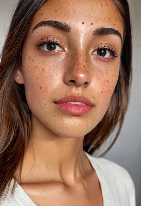 beautiful arab woman, 18 years, olive complexion, long luscious eyelashes, tall , fit, freckles,  realistic, detailed, full body view, view from far away, oily skin, standing on a box in an ally, 8k resolution,
