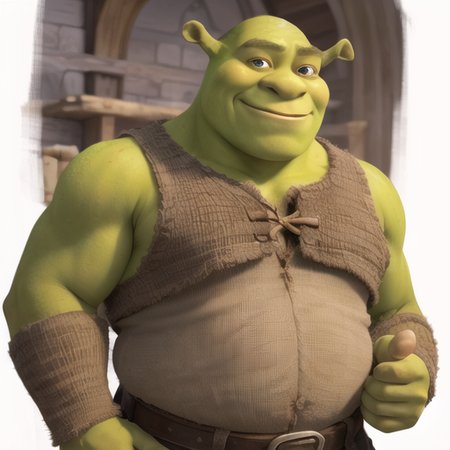 <lora:shrek:0.3>  shrek as 1boy, handsome, bulk, muscilar