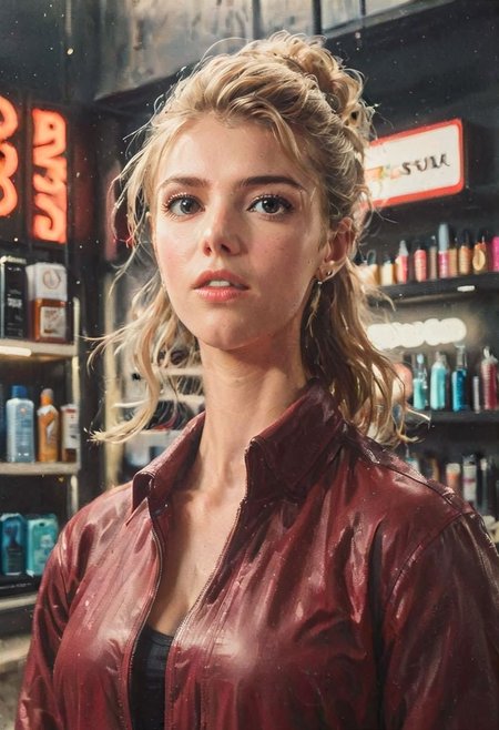 ((a beautiful woman in a Hair Salon, tiffany and dark red color Palette, urban city  window view)), 
bust shot, close-up lips, 
modern interior design, cyberpunk, 
Recliner|Dressing table|Table lamp|Screen|Monitor|Signboard_Details,
Metal|Glass|Leather|Textiles|Carpet|Pillow_Texture,
perfect blonde hair, 
(modern photo, fashion dress up:1.1), 24mm, (analog, cinematic, film grain, hazy atmosphere, detailed eyes, (seductive), (epicPhoto), (looking at viewer), (cinematic shot:1.3),
ac_neg1, great lighting, extremely detailed, happy, Hair Salon, impressionist painting, zoya