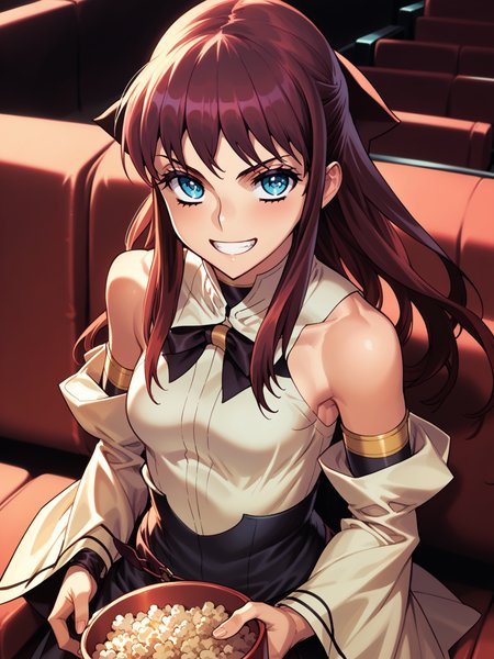 (cowboy shot, solo:1.1) <lora:happy_tentacle-elseria-v0.5-000020:1>, ht_elseria, hair bow, 1girl, () ( (detached sleeves :1.1) :1.1) ( , , ( :1.2) , smile , :1.1) , indoors, , movie theater, theater seating, popcorn, people, (audience:1.2), (( from above :1.2) :0.8) score_9, score_8_up, score_7_up, score_6_up, score_5_up, score_4_up, [(realistic, photorealistic:1.3):(realistic:1.2):24] [(3d:1.2)::16] <lora:LUUNA's Lunas-NijiJourney-SDXL-B2:0.35>, nijijourney <lora:prgfrg23's Counterfeit-V3.0 Style SDXL_LoRA_Pony Diffusion V6 XL:0.5> <lora:mfcg's mfcgXL:0.12> <lora:reweik's gyokai(himehajime)_PonyXL_style_v01:0.14>