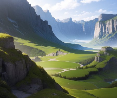 <lora:Something:0.8>, a fantasy landscape,