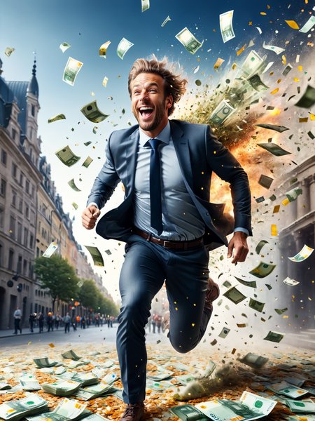 (euro-bills:1.4), (city:1.4),  laughing man running through money explosion, <lora:Confetti_Explosion_SDXL:0.6>  <lora:great_lighting:1> great lighting <lora:photorealistic_portrait:1> photorealistic portrait <lora:sd_xl_dpo_lora_v1:1> <lora:RMSDXL_Creative:1>, RAW photo, subject, 8k uhd, dslr, soft lighting, high quality, film grain, Fujifilm XT3