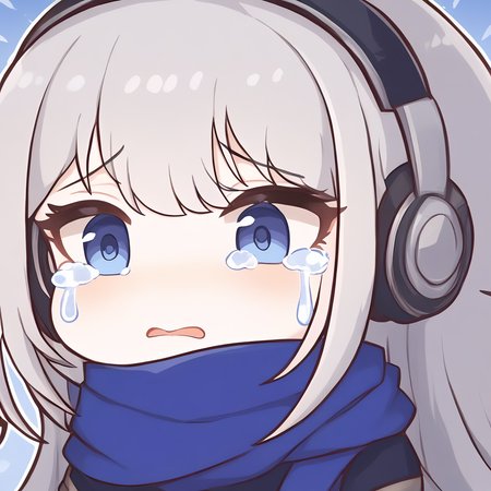 1girl,solo,close-up,chibi,,,bkornblume,grey hair,blue eyes,scarf,crying_with_eyes_open,tear,<lora:pcrQ>,<lora:bkornblume:0.8>, masterpiece, best quality, very aesthetic, absurdres