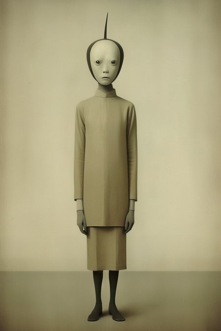 <lora:Gabriel Pacheco Style:1>Gabriel Pacheco Style - the japanese minimalism retro-television cryptid humanoid
