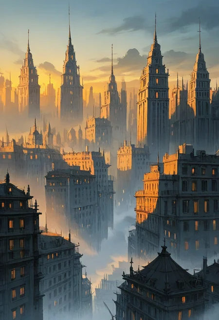 no humans, city, skyscraper, cloud, fog, mountainous horizon, sunset,
BREAK
<lora:Ink_wash_painting_style_v1.5:1>, 
BREAK
best quality, masterpiece, very aesthetic, absurdres, highest detailed, very awa, simple background,