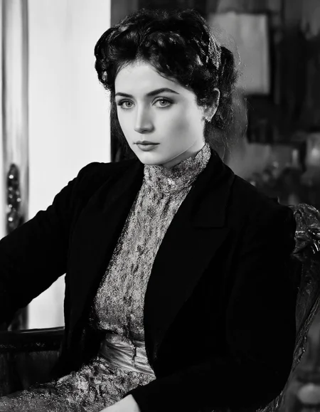 Portrait of pretty mature 45yo woman, <lora:1900s_Drama_Movie:1>, ArsMovieStill, movie still from a 1900s drama movie, <lora:anarmas_local_v2_large-merge_41v1_11v3_04_06_05_11v4_05:1>