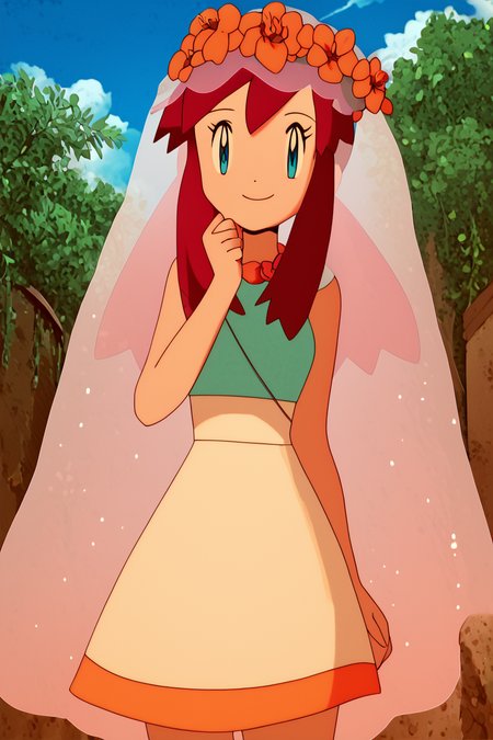 score_9, score_8_up, score_8, medium breasts, (curvy), cute, eyelashes,       BREAK, , zzMelody, dress, bridal veil, sleeveless, <lora:Melody_Pokemon_PDXL:1.0>,  , BREAK, smile, looking at viewer, cowboy shot, outdoors, sky, day, cloud, tree, blue sky, sunny,    <lora:Alola_Style_PDXL:0.8>,     embedding:zPDXL, Expressiveh,  <lora:LFashionPDXL:1>,  <lora:Uncensored_PonyXL_cpt_v02.09:0.4>,  <lora:Expressive_H-000001:0.4>,