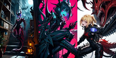 (otherworldly), highly insanely detailed, masterpiece, top quality, best quality, highres, 4k, 8k, RAW photo, (very aesthetic, beautiful and aesthetic), 
__lazy-wildcards/cosplay-char/alien-predator/xenomorph/prompts__, 
<lora:FemXeno:0>, 
(1girl:1.3), eyes focus, 
__lazy-wildcards/dataset/background__,âââ