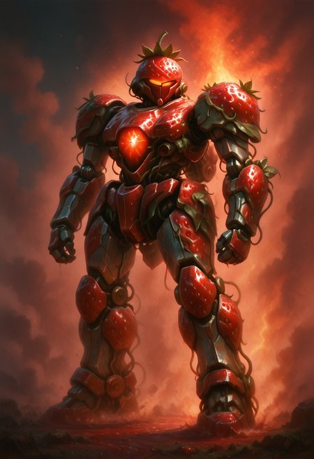 masterpiece, best quality,    strbrry, mecha, shiny metal,