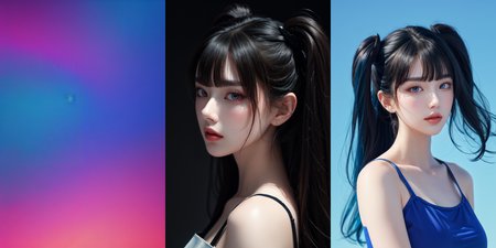 highly insanely detailed, masterpiece, top quality, best quality, highres, 4k, 8k, RAW photo, (very aesthetic, beautiful and aesthetic), two side up, 
__lazy-wildcards/dataset/background-color__, 
<lora:two_side_up-1.0:0.5>âââ