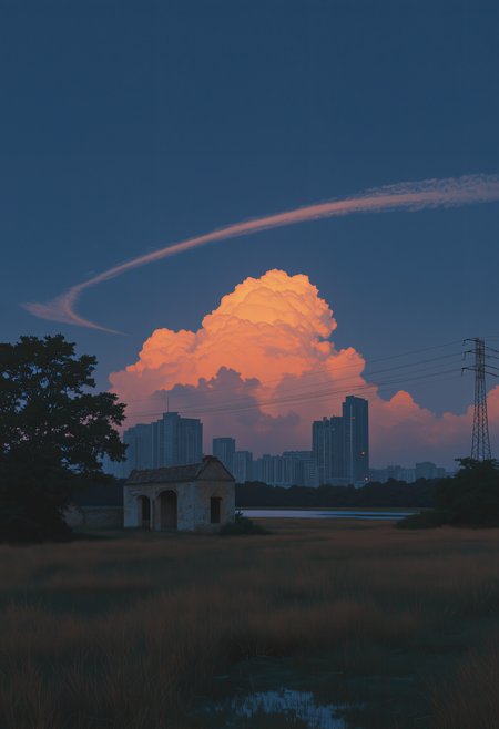 <lora:majicflus_shanshui:0.30> <lora:Majicflus_mihuan:0.45> <lora:j_gongbihua_flux_rank2_bf16:0.30> <lora:FLUX-Vintage_Abstract_Film:0.25>