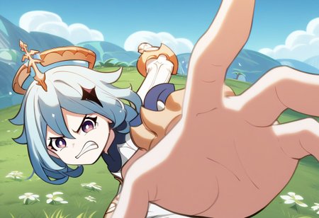 score_9, score_8_up, score_7_up, anime screencap, BREAK, Paimon
1girl, angry,
IncrsPunchMeme, incoming punch, blue sky, grass, moutains background
<lora:PepePunchMeme_XLPD:1> ,  IncrsPunchMeme, incoming punch, Paimon_(Genshin_Impact)