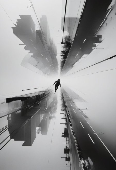 by Yoji Shinkawa: Capture the essence of determination in a single frame: 'There is just one direction - forward.' =