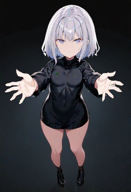 1girl, solo, full body, closed mouth, expressionless, looking at viewer, standing, reaching towards viewer, 
masterpiece, best quality, very aesthetic, absurdres,