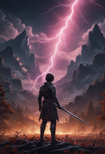 (inspired by Alena Aenami:0.5), magical wallpaper of a beautiful baby in paladin_uniform holding a (mythril_sword:1.2) to (battle a towering demon:1.2), (divine magic), (hair movement:1.15), (hero:1.1),
at night, city on fire, mass_destruction, (falling leaves:1.1), (lightning storms:1.1), fireflies, mountains, moon, trees, aurora, apocalyptic chaos, large-scale,
(style photorealistic),
(superior quality), (masterpiece), (intricate details), (hyperdetailed), 8k hdr, award-winning, artstation trending, sharp focus, vivid, high contrast,
cinematic lighting, dramatic atmosphere, atmospheric perspective, film grain, <lora:add-detail-xl:0.0>,  <lora:DetailedEyes_XL_V2:0.2>