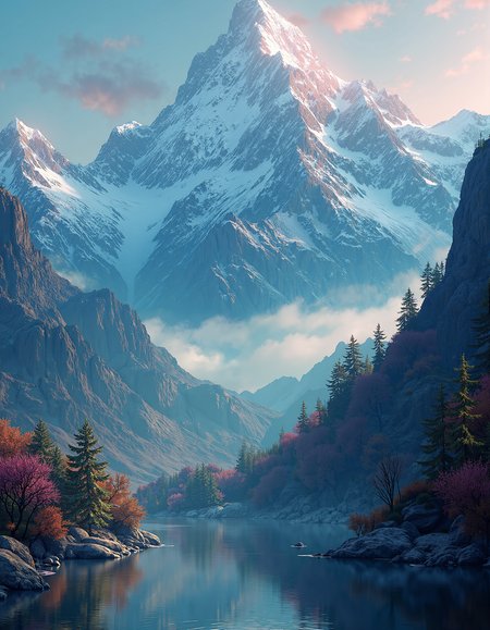 their peaks veiled in mist. mixed media, surrealism, great lighting, A surreal landscape highly detailed . extremely high-resolution details,  appears trapped in an optical illusion of reflections and refractions colorful , mountains and village in Ancient Greece , professional photography, natural lighting, volumetric lighting maximalist. intricately detailed, complex, elegant, expansive, fantastical, film photography style,  medium grain  (8k uhd:1,4). in the style of umesky<lora:UmeSky.safetensors:0.6:0.6>