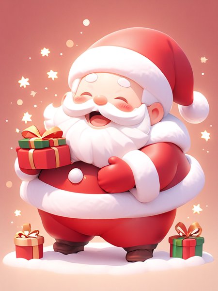 <lora:å£è¯èäºº:1>,(\sheng dan lao ren\),1boy, solo, gift, santa hat, open mouth, closed eyes, mustache, smile, holding, beard, brown footwear, christmas, white hair, standing, gloves, santa costume, gift box, box, full body, fur trim, red headwear, happy, holding gift, male focus