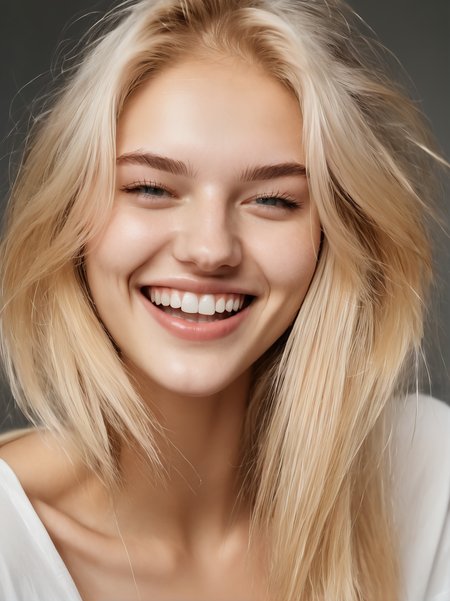 1girl, 20yo, portrait,  blond, laugh,
<lora:neysasynth-sdxl-lora-v1:1>