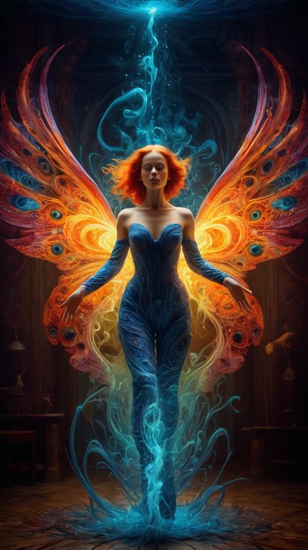 surprising, creative, a little strange and has a touch of magic glow, complex, art