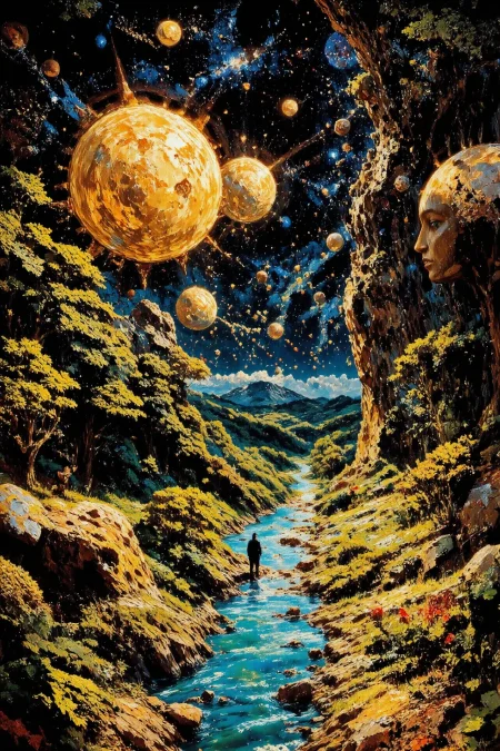 space, zoo, beautiful surreal landscape, woman, planets, vivid colors, colorful, multilayer paint splash style, <lora:Hand v2:1> <lora:Anti-Blur:1> <lora:Insane Detail Slider:0.5>   <lora:Flux.1_Turbo_Detailer:0.6>   <lora:flux-photo-transparent_Alpha_1.0:0.8> <lora:flux.1_lora_flyway_Epic-detail_v2:1>   <lora:Painterly01b_CE_FLUX_AIT:0.8> pntrlyCE_style <lora:PsykeV1:1>  <lora:VividlySurreal:1>