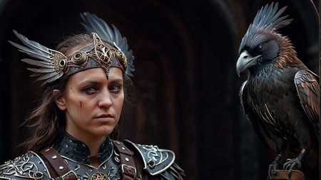 <lora:CulturePunkAI_2:0.6>(CeltPunkAI), male, solo, lineart, Painstaking Attention To Details BREAK portrait, solo, half shot, looking down, detailed background, detailed face, (renaissance theme:1.1), glowing eyes, raven-warrior, harbinger of the raven-queen, dark feathers, wearing tattered leather armor, dark ornate amulet, mournful, dark folded feathered wings, standing, feather themed symbolism, black sails in background, dusk, dark shadows, eerie atmosphere BREAK <lora:EnvyDynamicPoseXL01:1> <lora:SDXL_Dices_Mega_Detail_v1:1.0>