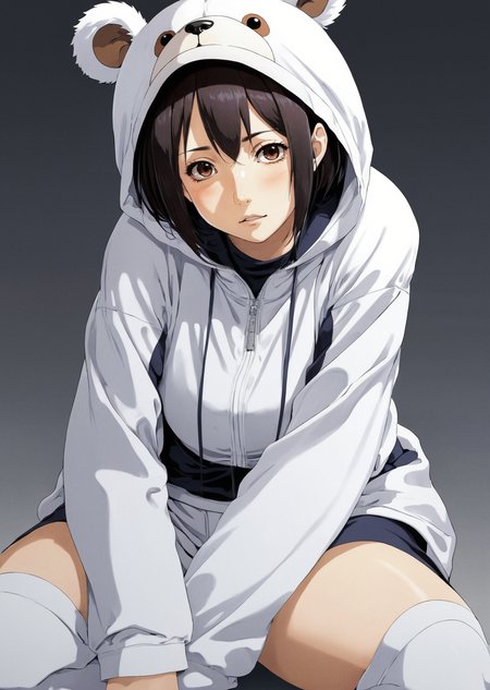 by Yoshitoshi Abe
(anime, waifu)
 1girl,  ,  iwakura lain,    Bear Suit